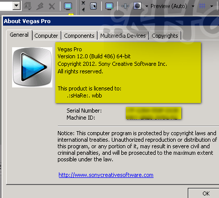 download serial number sony vegas pro 12.0