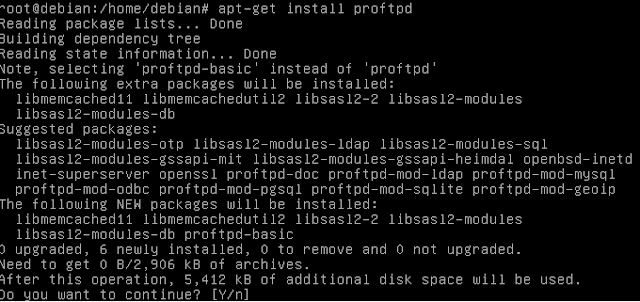 Install FTP di Debian install proftpd di debian