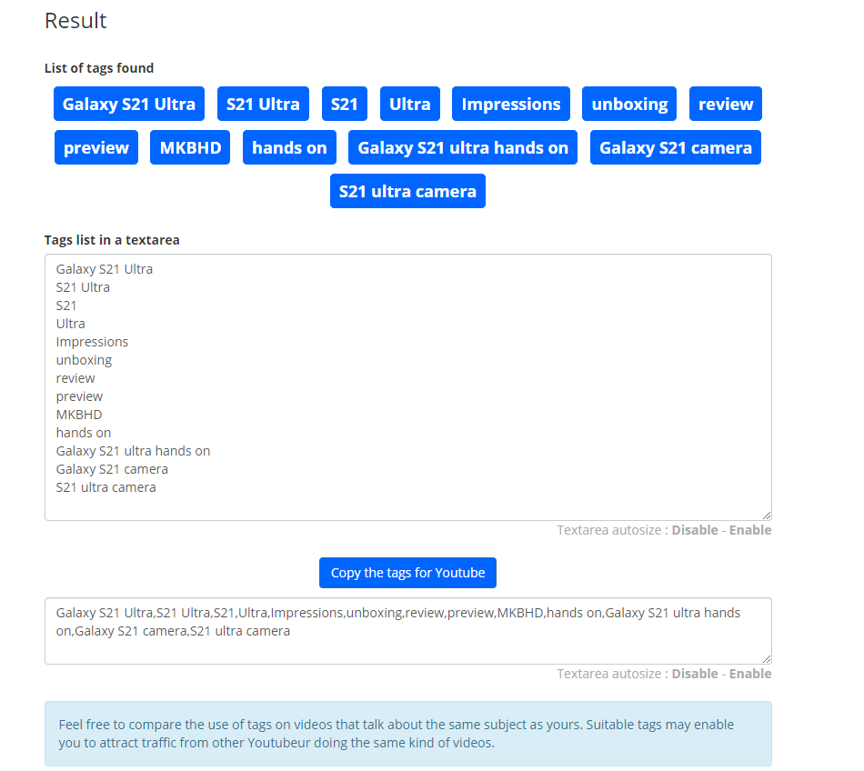 How To Extract the tags from a YouTube Video Keywords!
