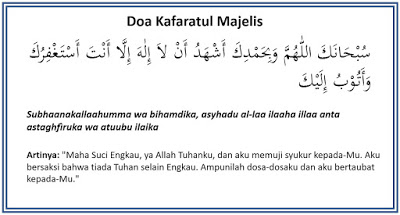 Doa Penutup Majelis (Kafaratul Majelis) Beserta Artinya - kumpulan doa