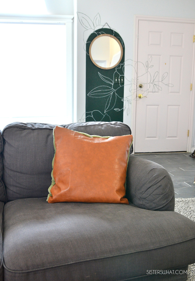 DIY Blanket into Pillow Faux Leather Pillow Sisters, What!