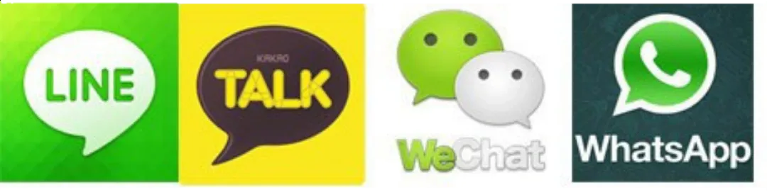 Line,kakao talk,we chat, WhatsApp