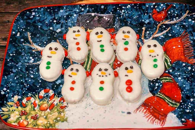 Snowman Nutter Butter Cookies