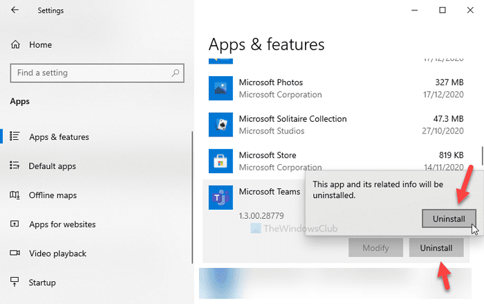 วิธีถอนการติดตั้ง Microsoft Teams อย่างสมบูรณ์จาก Windows 10 และ Android