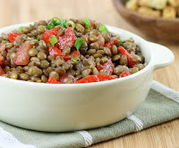 Salada de Lentilhas com Tomate e Pimentão Salada de Lentilhas com Tomate e Pimentão (vegana)