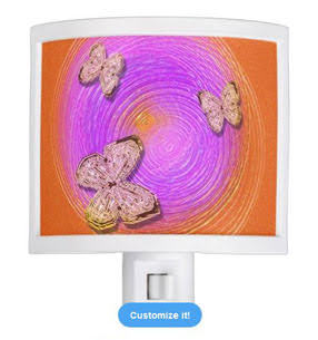 Butterfly Ripples digital art orange pink rings Night Lite