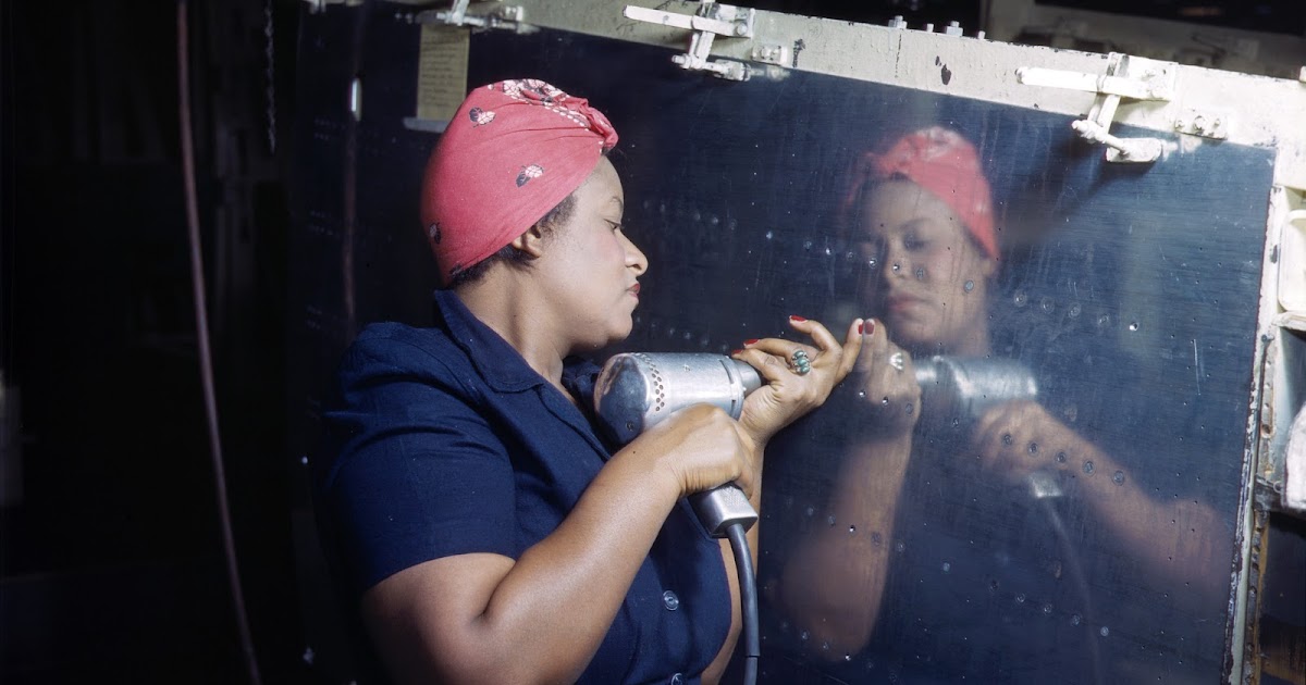 World War II in Color Black Rosie the Riveter