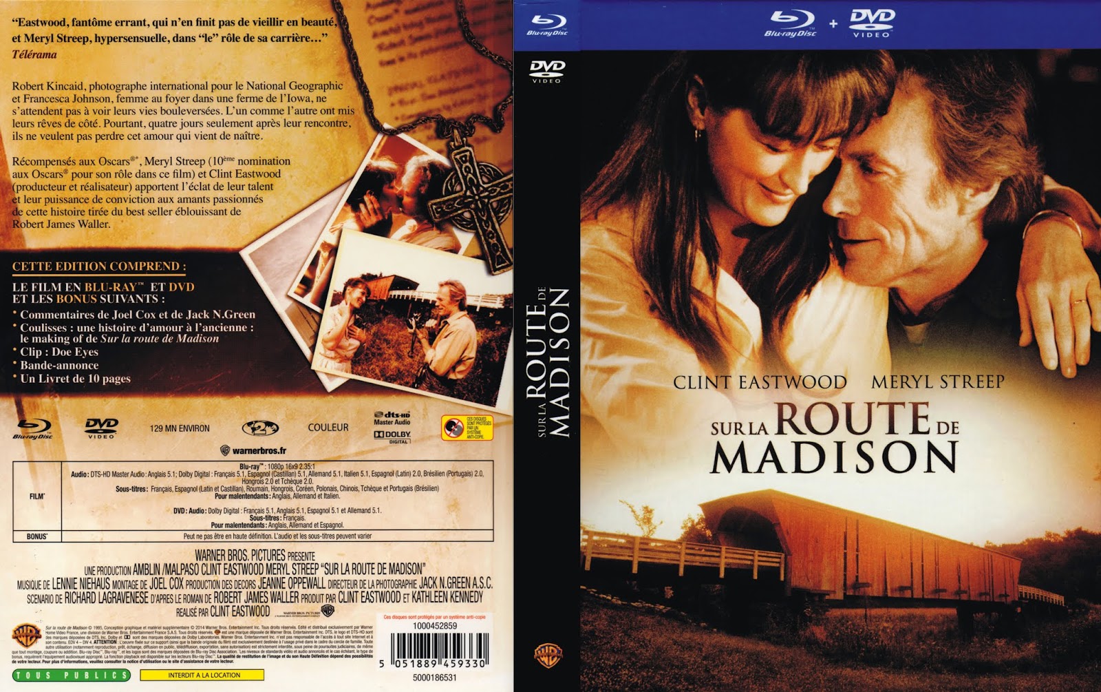 Sur La Route De Madison Film Complet Gratuit BLU-RAY JAQUETTES BLU-RAY: Sur la route de Madison