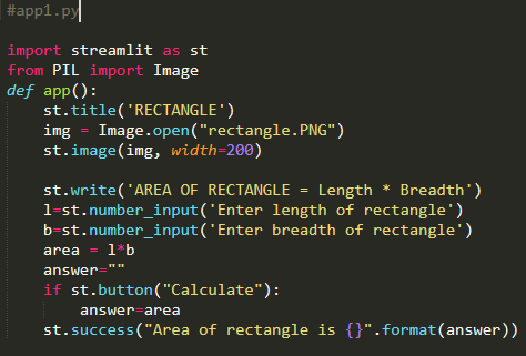 STREAMLIT MULTIPAGE WEB APPLICATION | AREA CALCULATOR