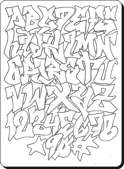 Graffiti-Alphabet Zeichnen von Graffiti-Buchstaben ABC - Graffiti