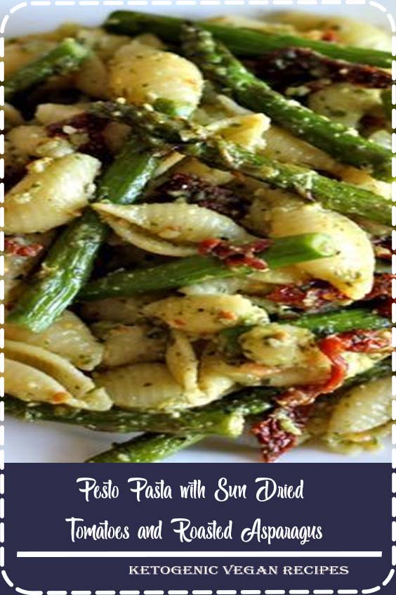 Pesto Pasta with Sun Dried Tomatoes and Roasted Asparagus Food Lade