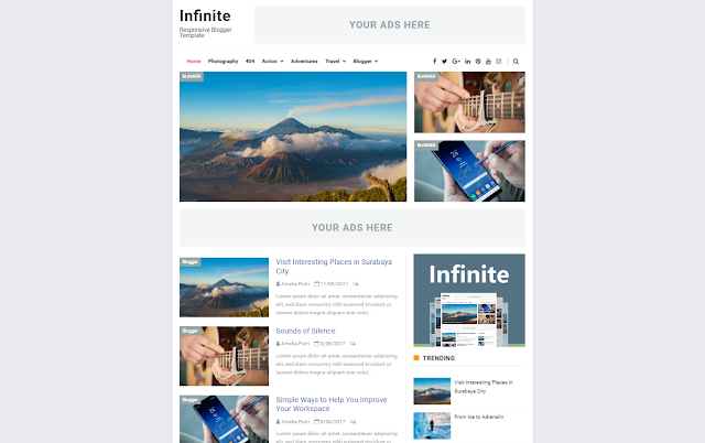 Infinite Responsive Blogger Template