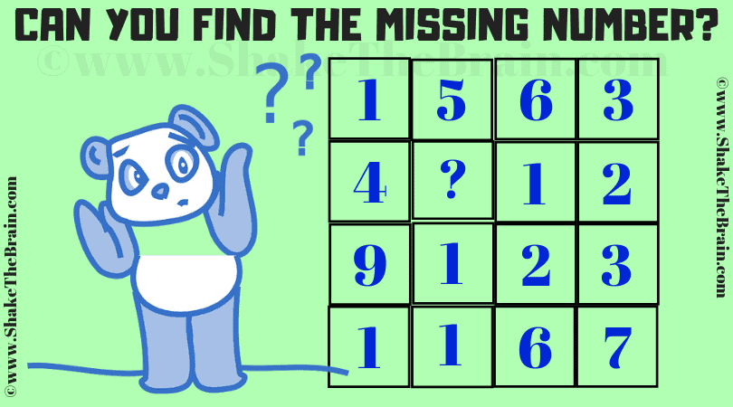 Missing Number Maths Picture Puzzle With Solution Missing Number Maths Picture Puzzle With Solution