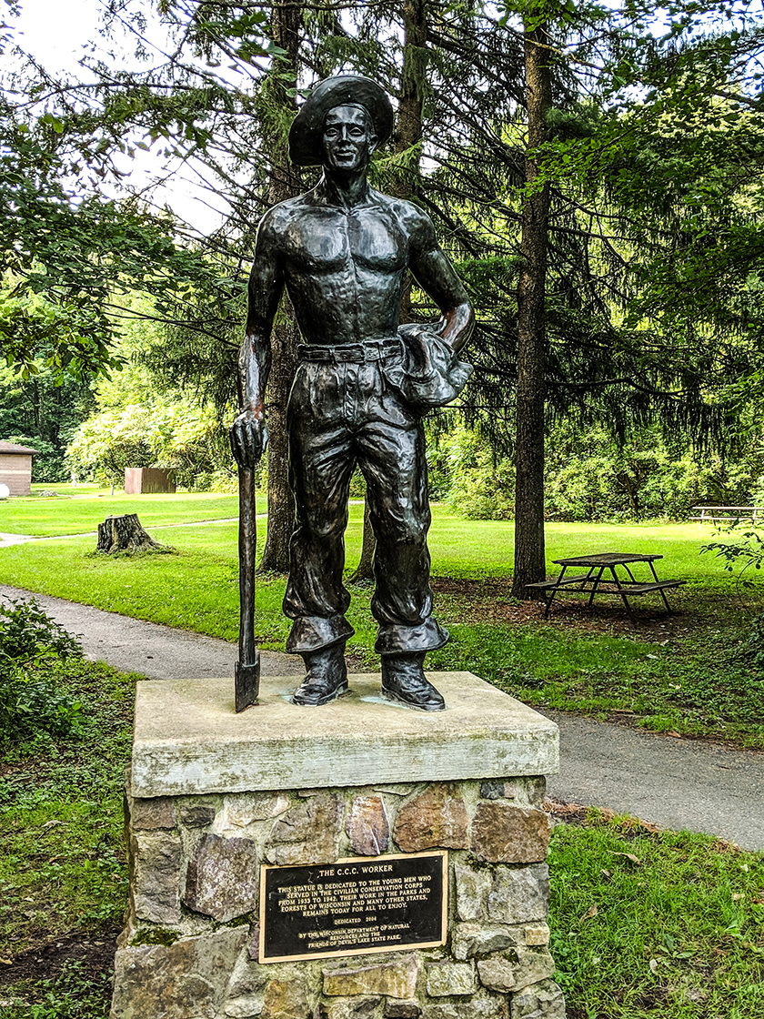 Statue of the CCC Worker on the Group Camp Trail