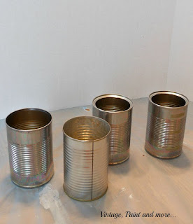 Vintage, Paint and more... tin cans for a desktop organization