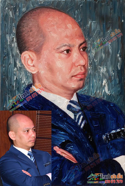 tranh chân dung đắp màu