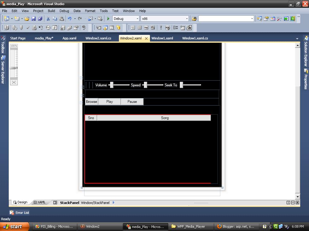 Coding days wpf media player code