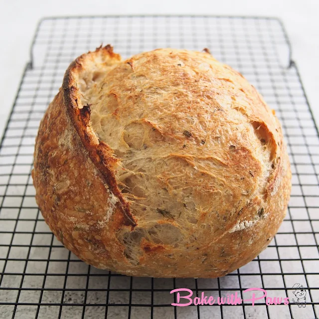 Herbed Open Crumb Sourdough Bread