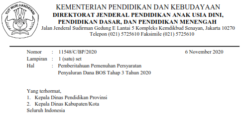 Pemenuhan Persyaratan Penyaluran Bos Tahap 3 Tahun 2020 Websiteedukasi Com