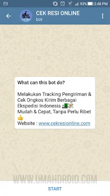 Bot Telegram Cek Resi Online