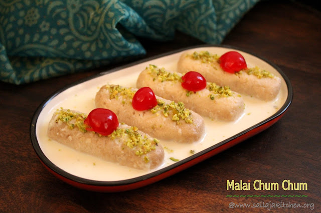 images of Malai Chum Chum / Bengali Malai Chumchum / Chomchom / Chamcham / Bengali Sweets