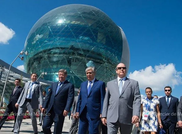 Prince Albert, Princess Stephanie and Camille Gottleib attended the Expo 2017 events in Astana. President Nursultan Nazarbayev