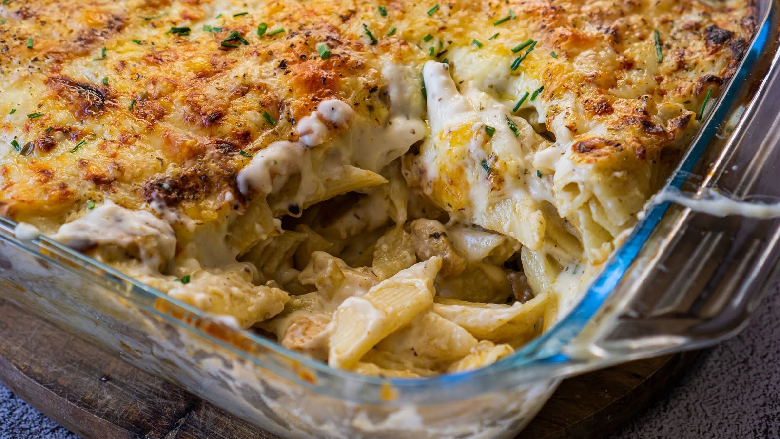 Creamy White Sauce Pasta Bake | Hungry for Goodies