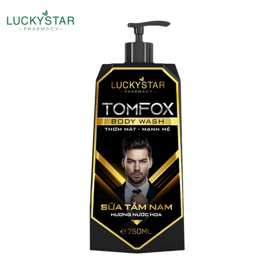 SỮA TẮM NƯỚC HOA NAM CAO CẤP TOMFOX 750ML - LUCKY STAR SỮA TẮM NƯỚC HOA NAM CAO CẤP TOMFOX 750ML - LUCKY STAR