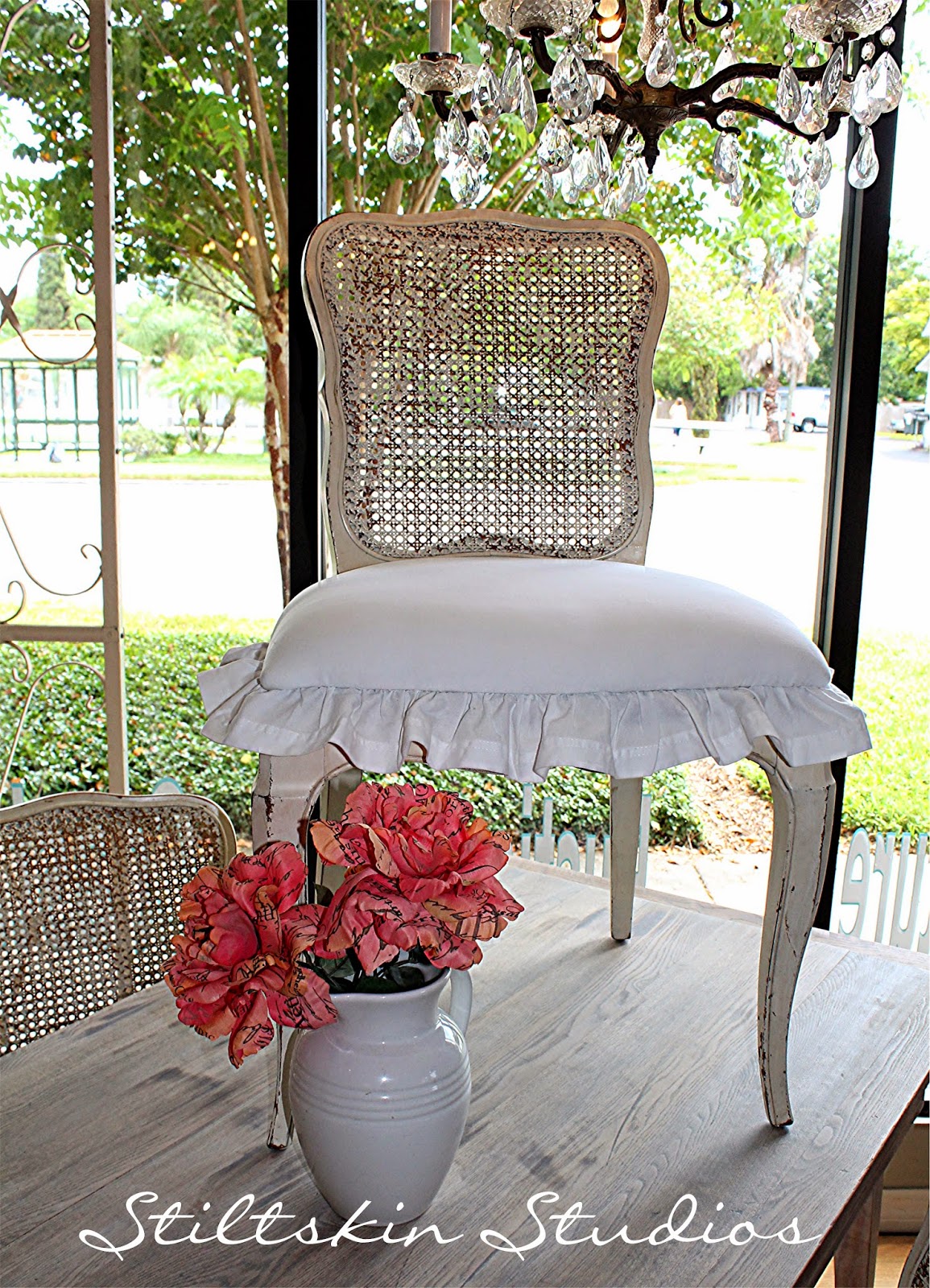 Stiltskin Studios Farmhouse Table and Ruffle Chairs