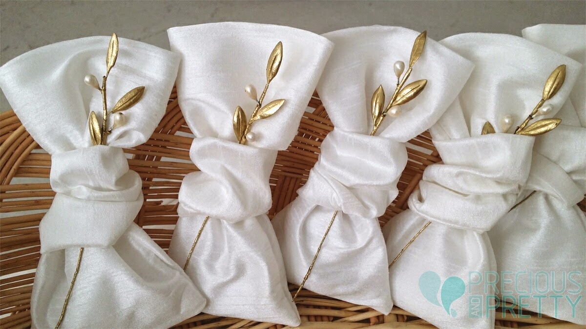 olive leaves pouches favors for wedding