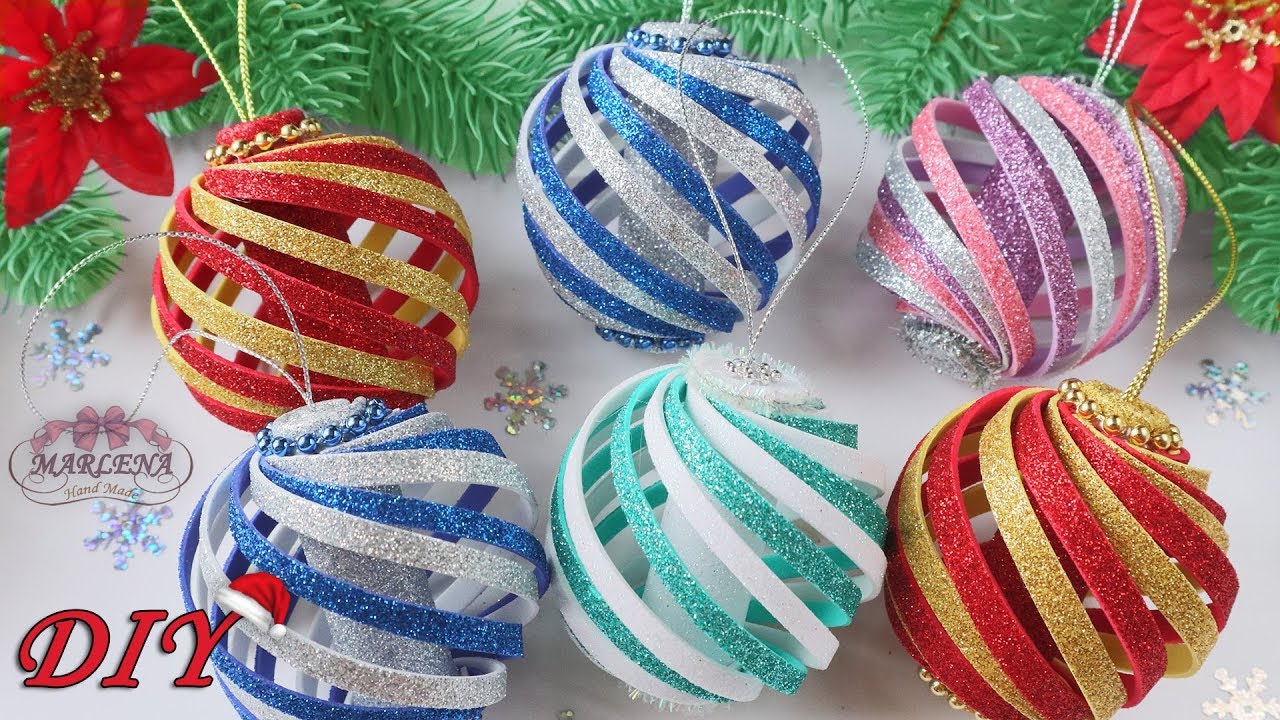 Decorações para árvores de Natal 🎄 de eva / Christmas decor - Como fazer  artesanato