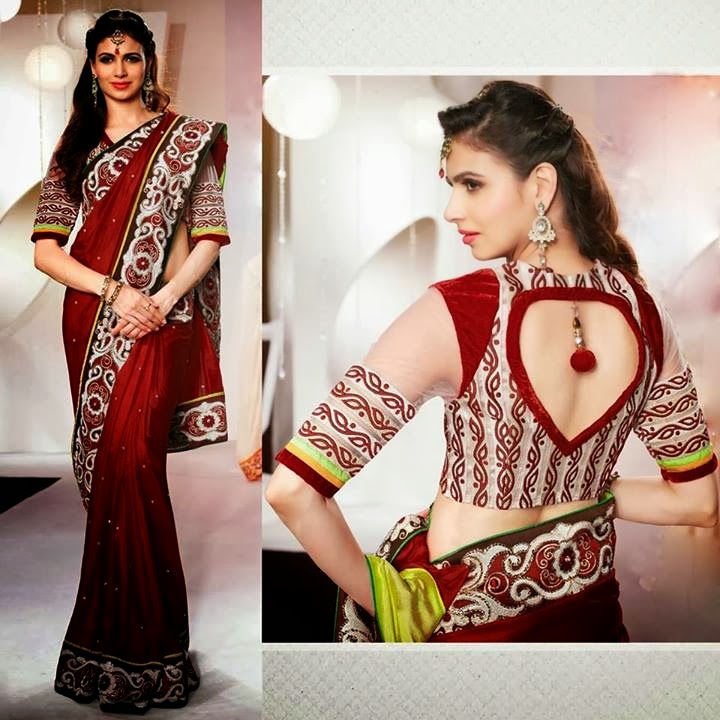 blouse Saree back  Neck Neckline 2015 Blouse design indian 2014 Designs Designs Back  Blouse