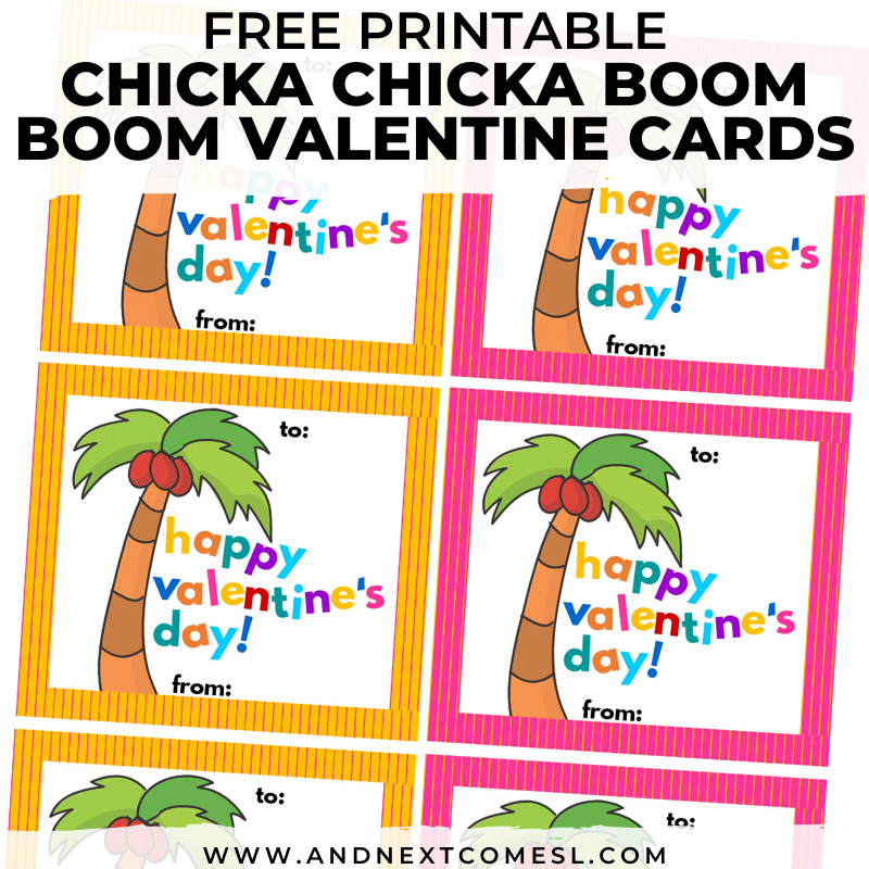Free Printable Chicka Chicka Boom Boom Inspired Valentine Cards And  Free Printable Chicka Chicka Boom Boom Inspired Valentine Cards And