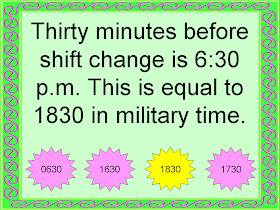 Student Survive 2 Thrive: Free Practice Test: Military Time and