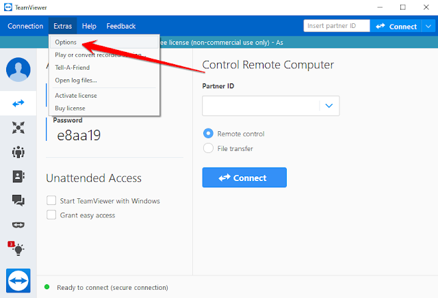 options teamviewer