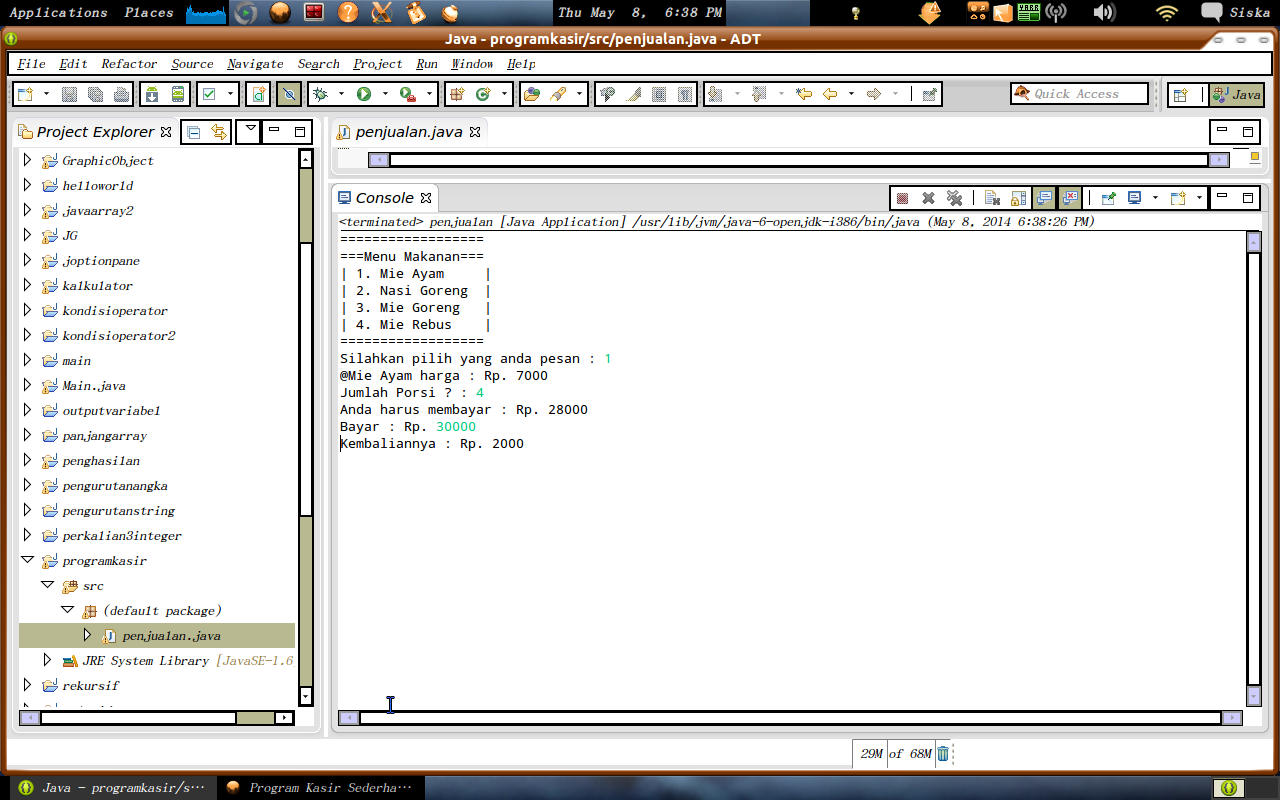 Java Programming: Program Kasir Sederhana Dengan Java