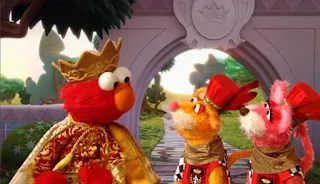 Elmo imagines himself as a prince. Prince Elmo the Musical. Sesame Street Episode 4421, The Pogo Games, Season 44.