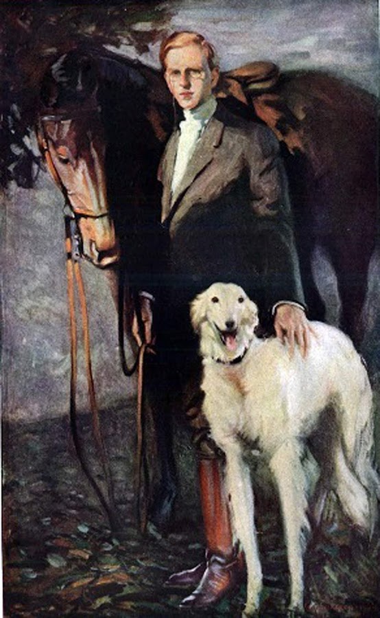 Portrait with dog, John Christen Johansen, Self Portrait, Portraits of Painters, John Christen , Fine arts, Portraits of painters blog, Christen Johansen, Paintings of John Christen Johansen, Painter John Christen Johansen, 