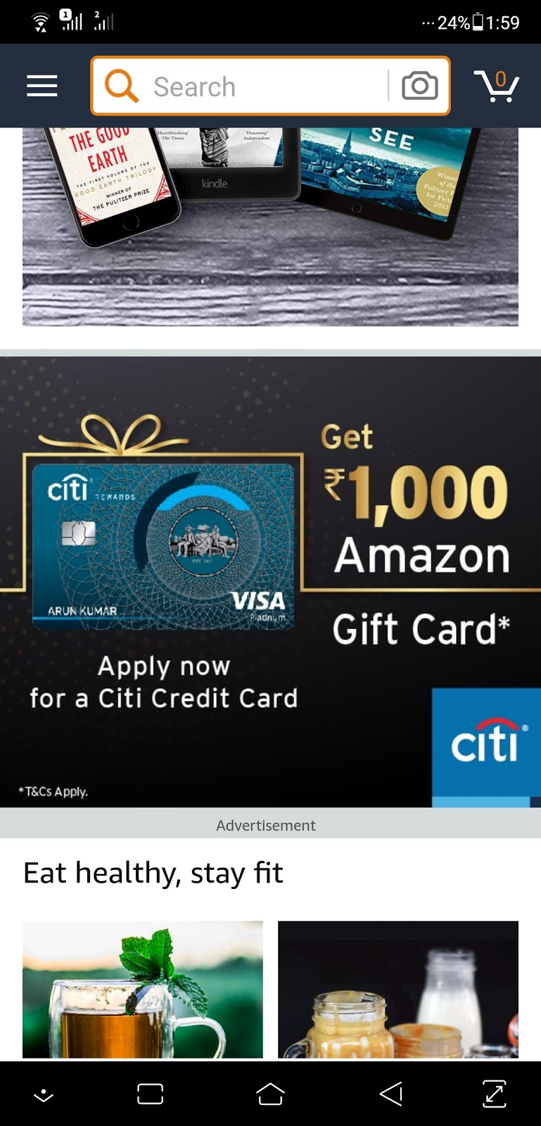 Apply Citibank Credit Card and get Amazon EGV worth INR