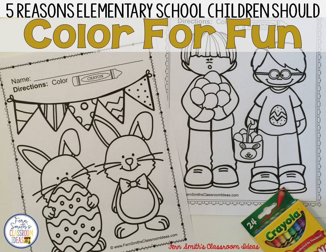 Five Reasons Elementary School Children Should Color For Fun! "We love all the Color for Fun pages, but I'm especially fond of these! :)" {Teacher Feedback!} Coloring Pages Fun! Color For Fun Printable Coloring Pages for kids for Spring! Color For Fun Printable Coloring eBook for March. #FernSmithsClassroomIdeas