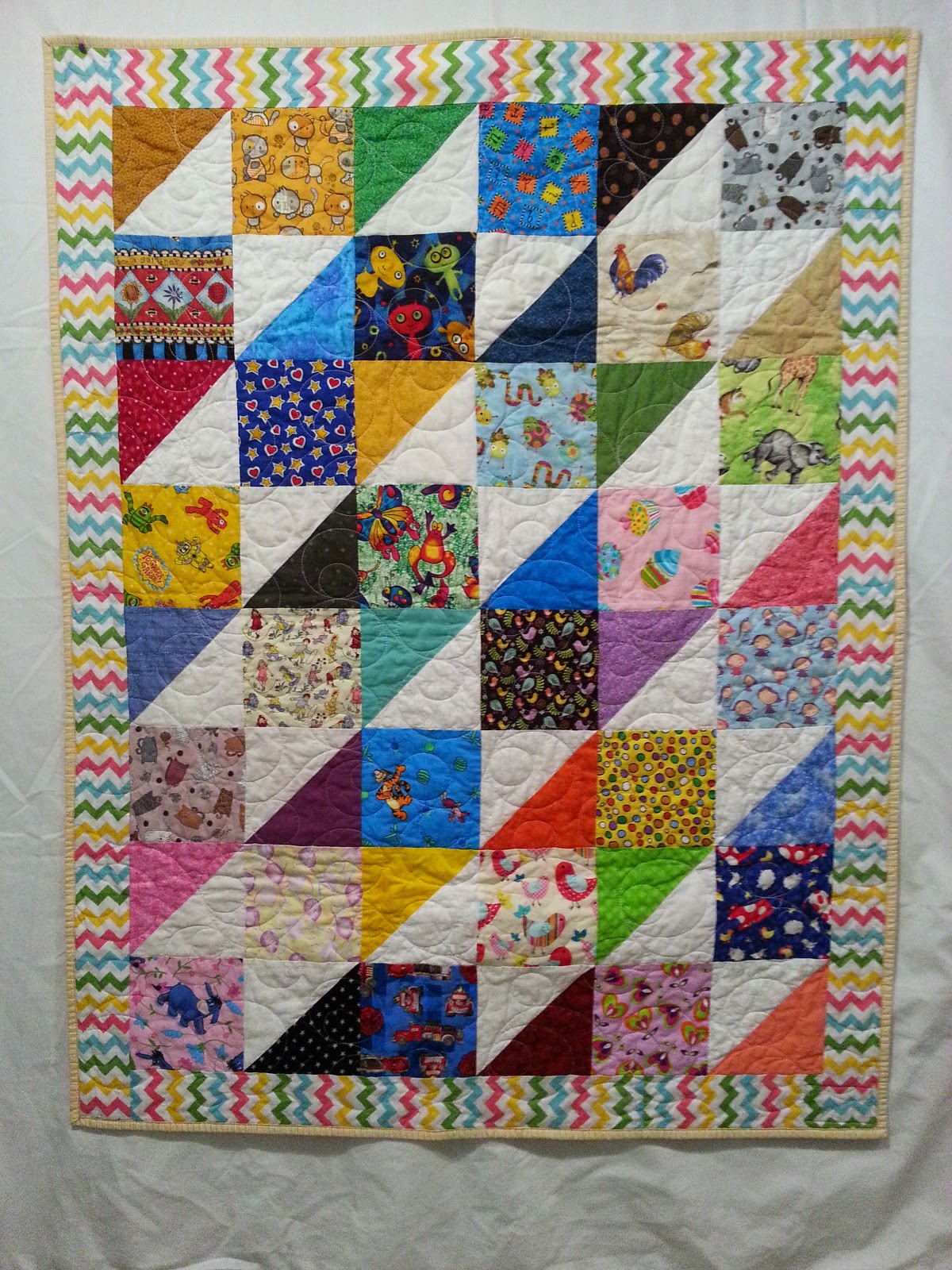 Lincoln Quilts For Kids Scrappy Half Square Triangle Quilt