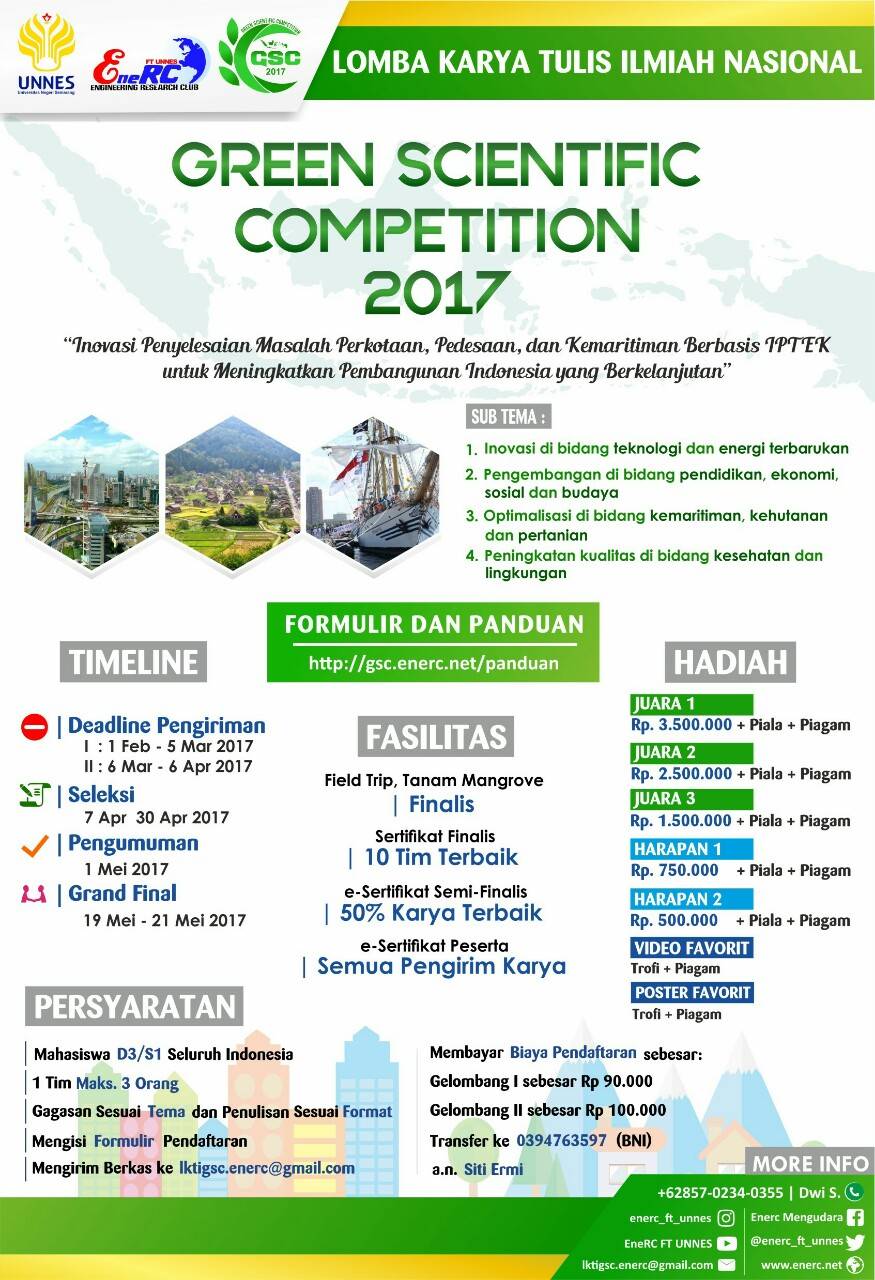 Lomba Karya Tulis Ilmiah Nasional GSC 2017 di UNNES Info