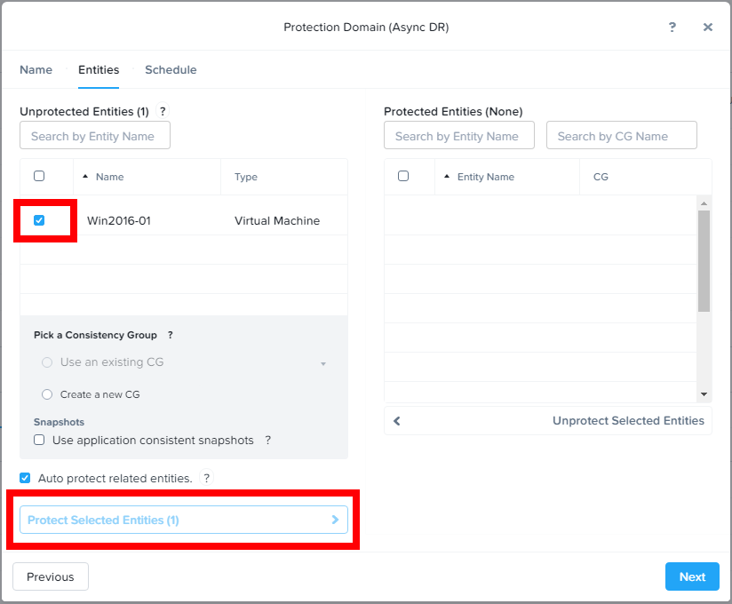 半端者インフラエンジニアのメモ: Nutanixでバックアップスケジュールの作成(Protection Domain)