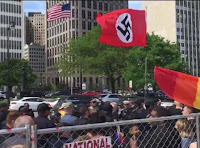 Nazi Flag flying at Gay Pride protest in Detroit.