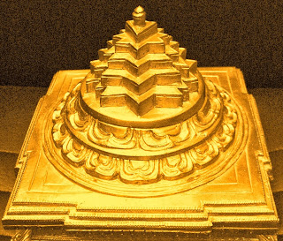 шри янтра чакра с маха меру, объемная 3д модель отлитая в бронзе