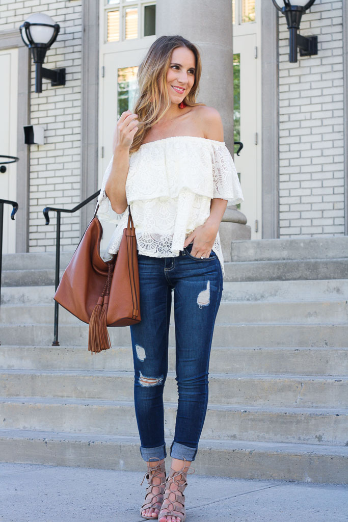 Lace Off the Shoulder Top - Twenties Girl Style