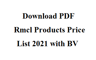 Rmcl Products Price List 2021 with BV