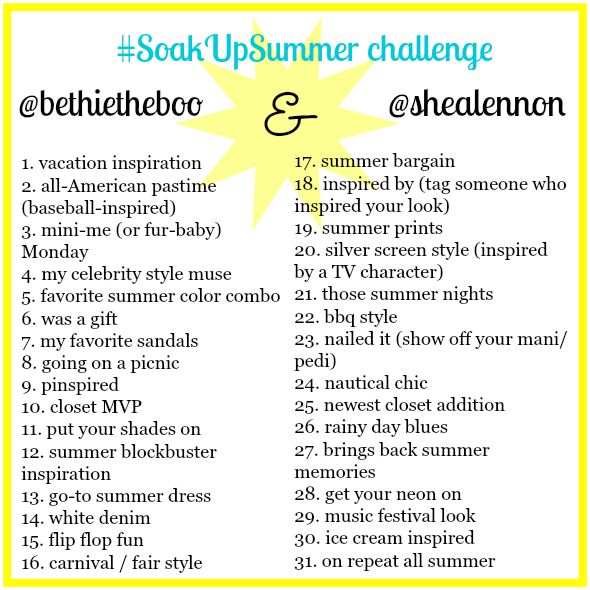 August #SoakUpSummer Instagram style challenge | www.shealennon.com