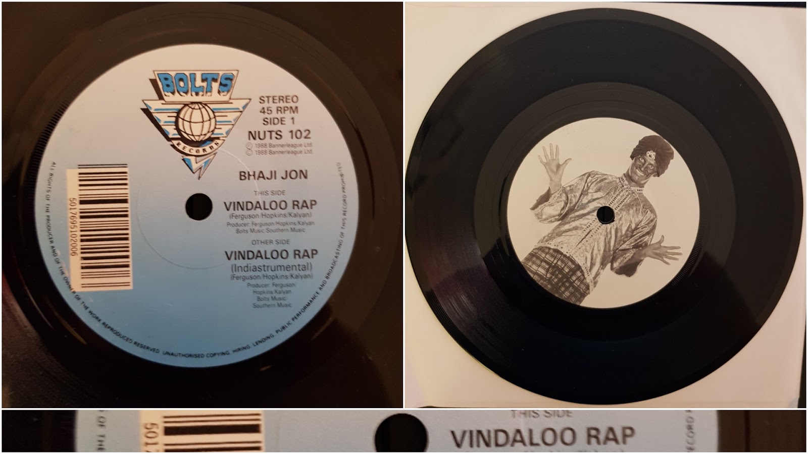 RETRO DISCO HINRG BHAJI JON "Vindaloo Rap" (7 Inch Single) 1988