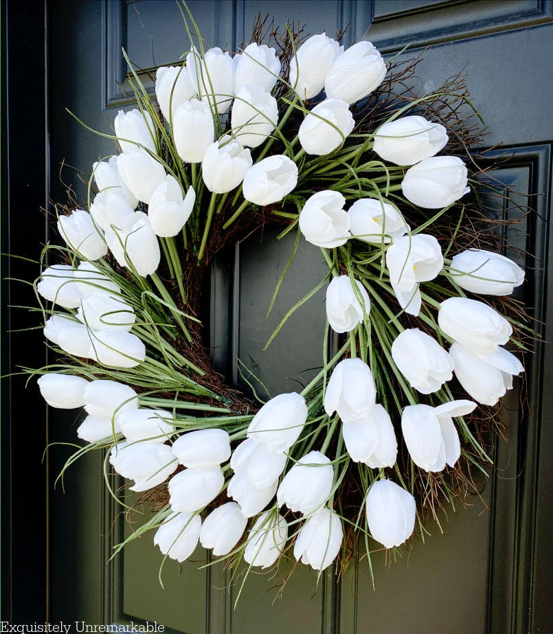 White Tulip Door Wreath